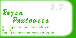 rozsa paulovits business card